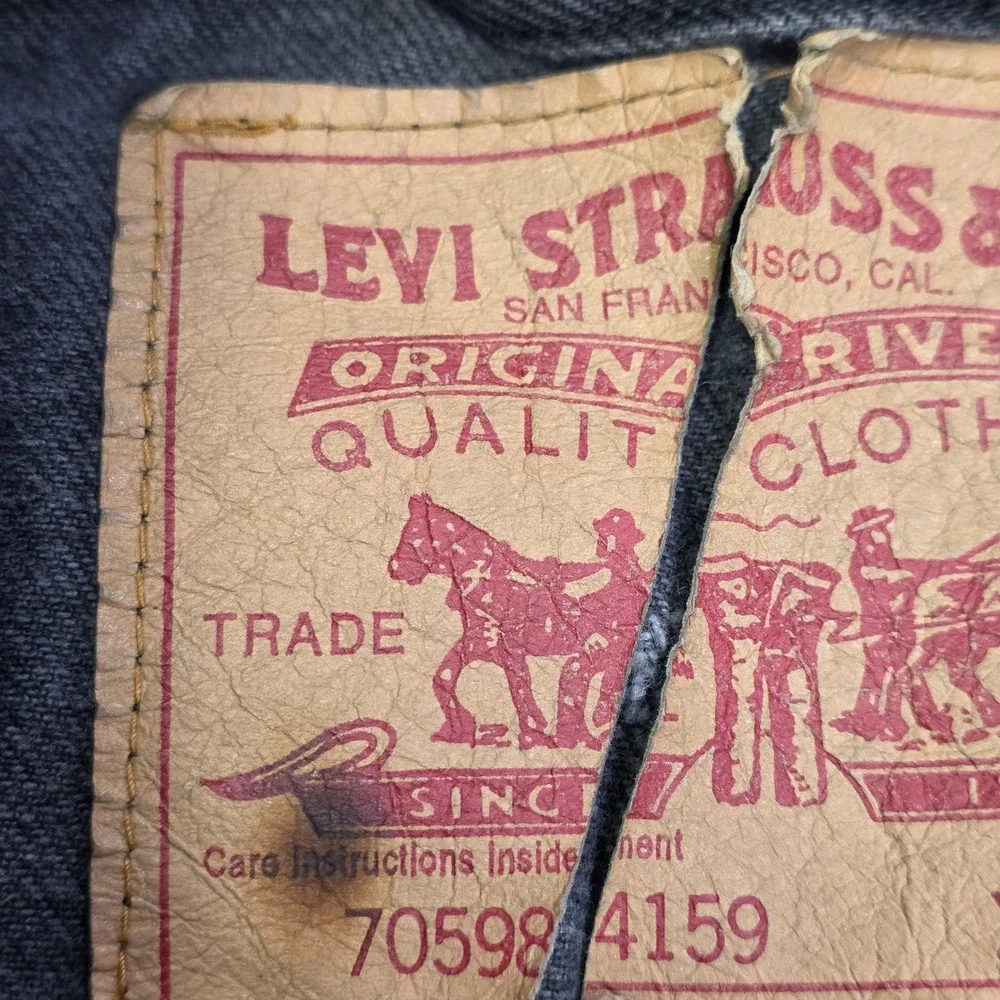 Vintage Levi's 70598-4159 Black Type 3 Denim Jean Jacket Big Patch Size XL Read‎